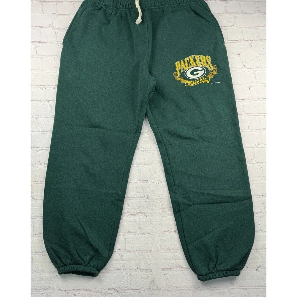 Vintage 90s Nutmeg Mills Green Bay Packers Baggy Comfy Sweatpants Green NFL - M